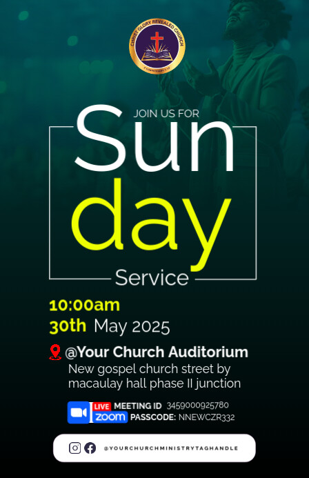 church poster template Полстраницы широкого формата