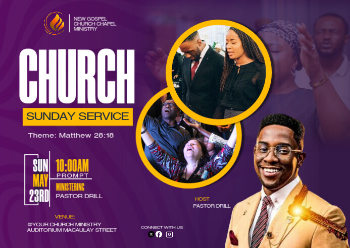 church poster template Postal