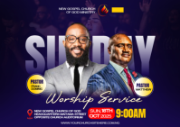 church poster template Briefkaart