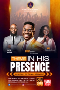 church poster template Banner 4' × 6'