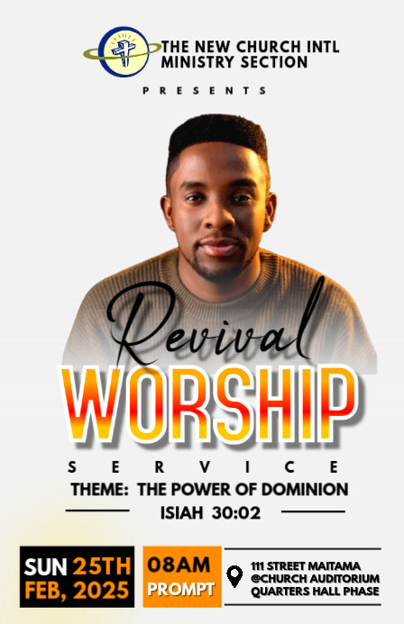 church poster template flyer Meia página larga
