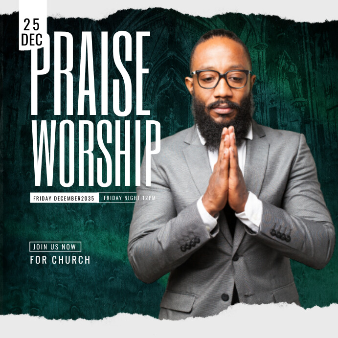 CHURCH PRAISE & WORSHIP INSATGRAMFLYERPOSTER Template