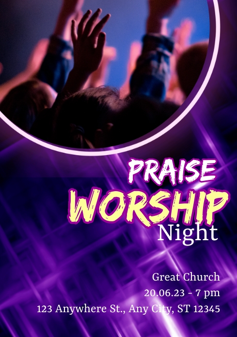 Church Praise & Worship Flyer Template A4