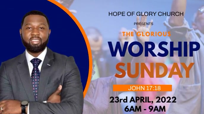 Church Praise & Worship Flyer Template Presentation (16:9)