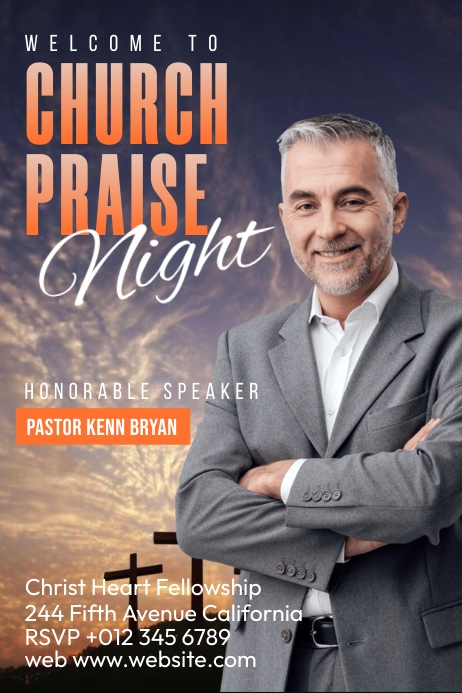 Church Praise Night Poster template