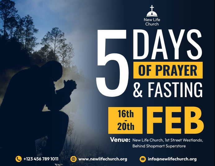 Copy of Church Prayer and fasting Poster design PosterMyWall