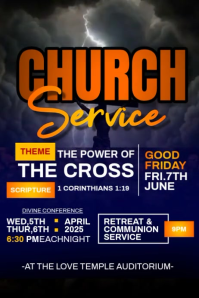 Roxo Church Service Event Poster Template
