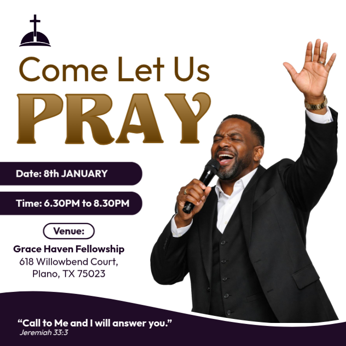 Copy of Church Prayer Meeting Flyer Evening Prayer Service Worship ...