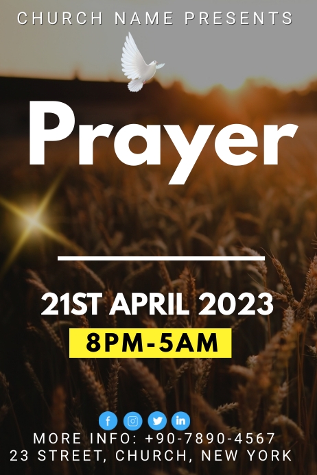 church prayer night Poster template