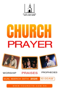 church prayer poster template Halv side bred