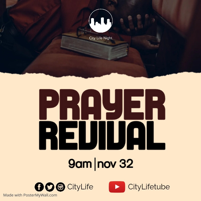 CHURCH PRAYER REVIVAL Template PosterMyWall