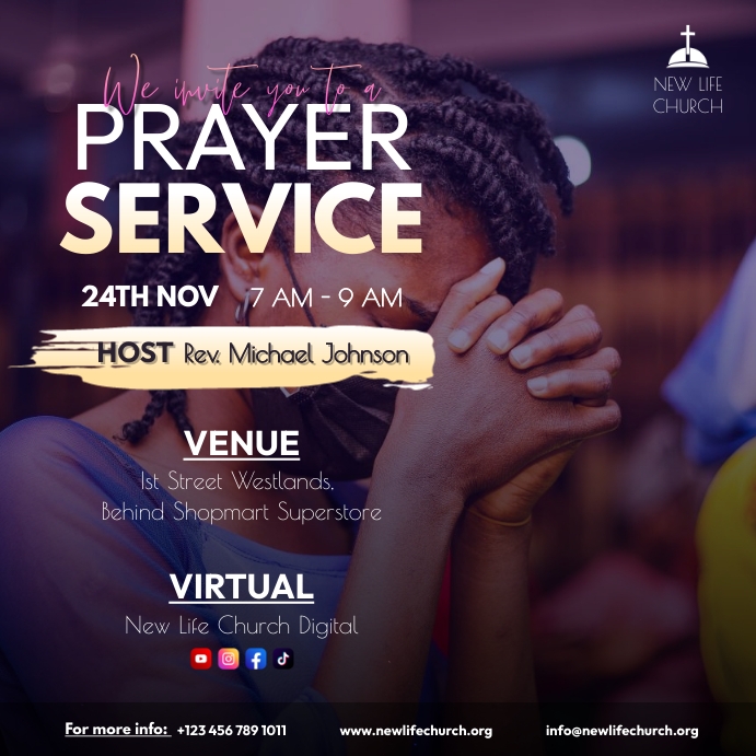 Church Prayer Service Flyer Template | PosterMyWall