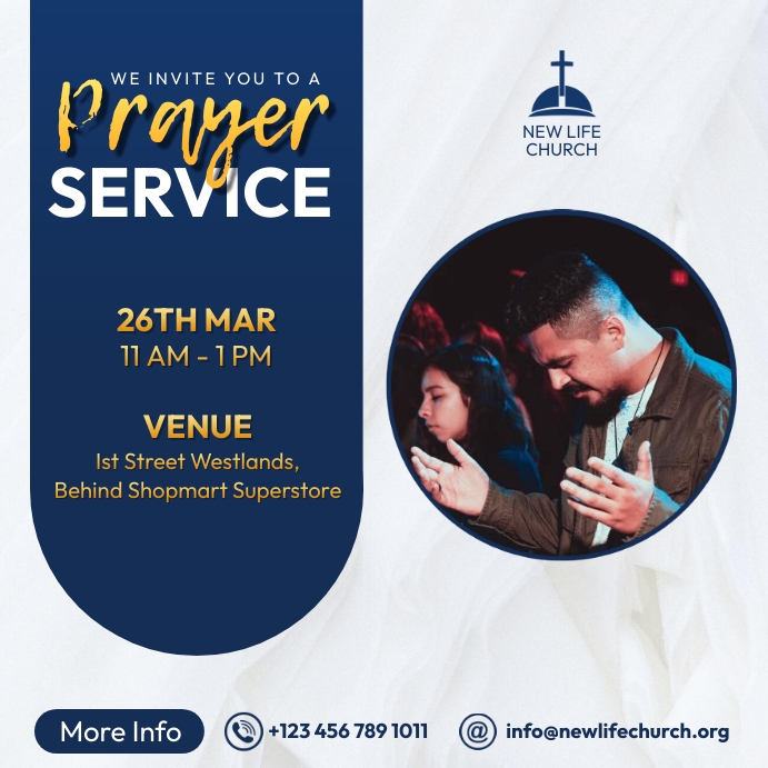 Prayer Invite Church Prayer Service invitation flyers Template | PosterMyWall