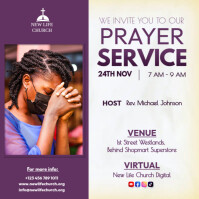 White Prayer Service Invitation Instagram Post Template