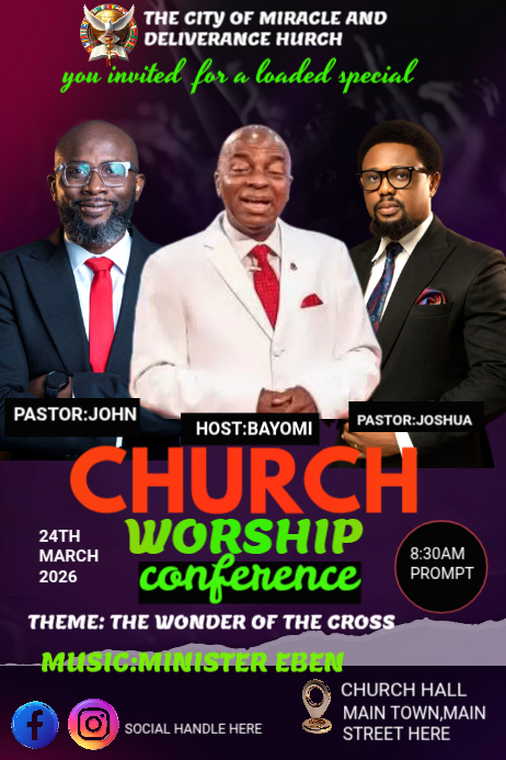 50 State Church Rally Program Example Layout church program events flyer template | PosterMyWall