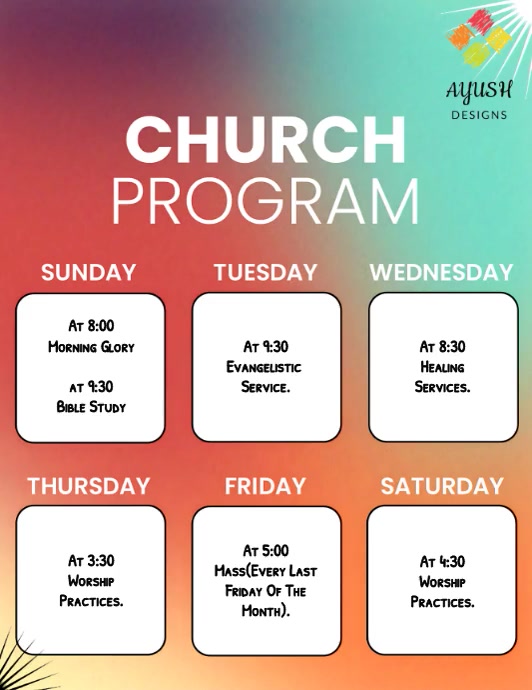 Copy of Church Program flyer Template | PosterMyWall