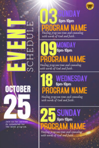 Church program flyer template design Banner 4' × 6'