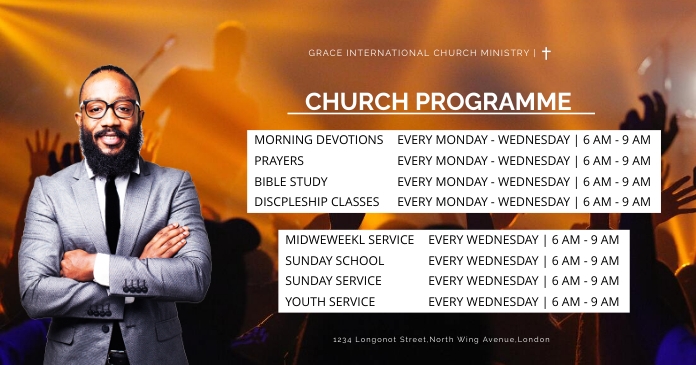 Church Program Front CHURCH PROGRAMME BANNER Template | PosterMyWall