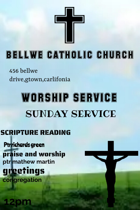 Church Program Front church programme Template | PosterMyWall