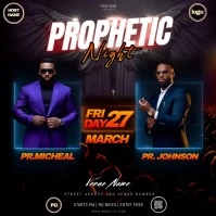 church prophetic service ad template Message Instagram