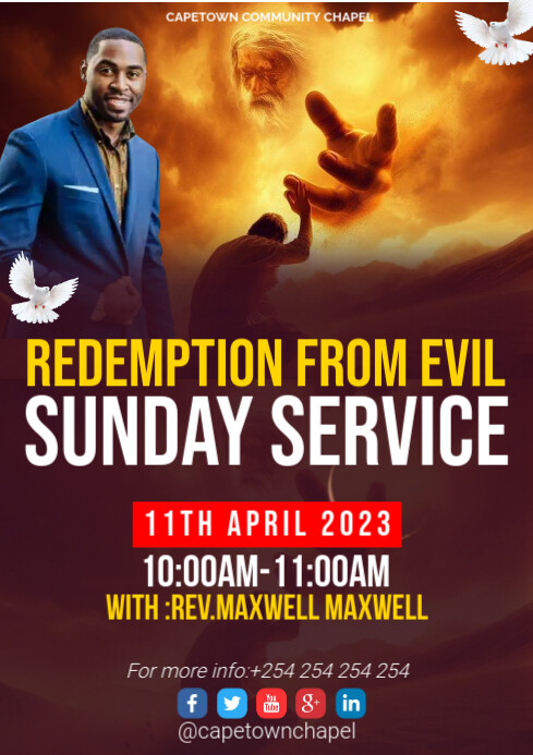 Church Redemption From Evil Sunday Service A3 template