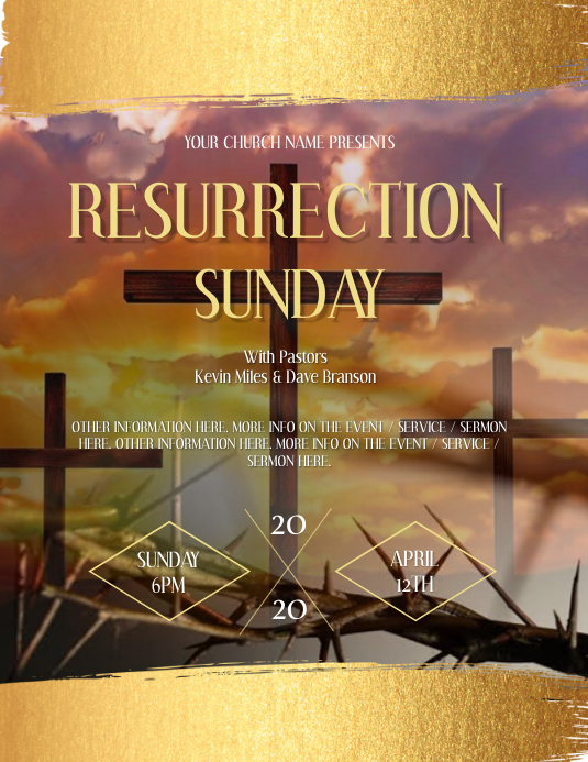 Resurrection Program Banner Church resurrection Celebration Event Templat Template | PosterMyWall