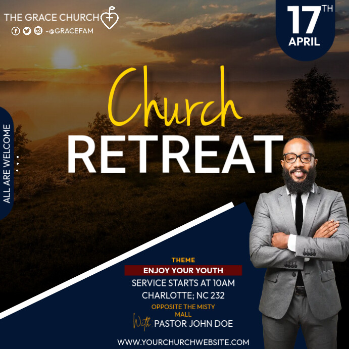church retreat Instagram Post template