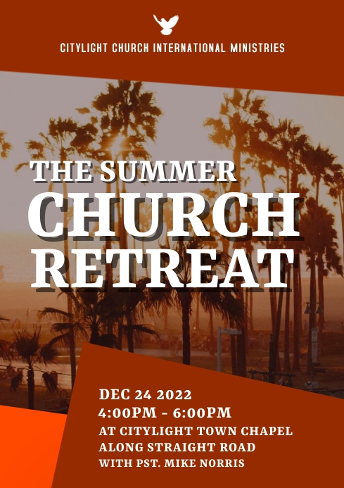 church retreat flyer template A3