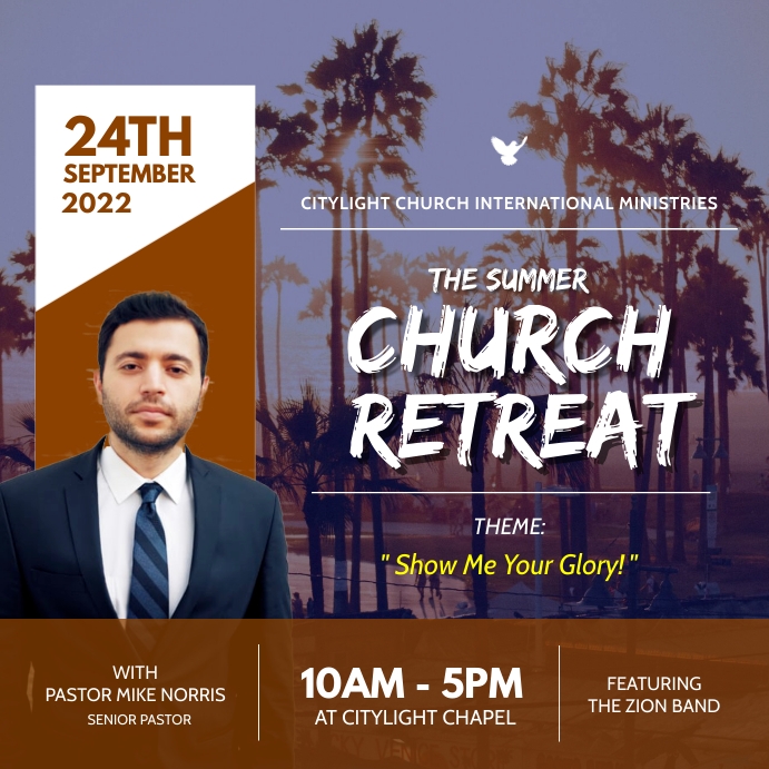 church retreat flyer template Instagram Post