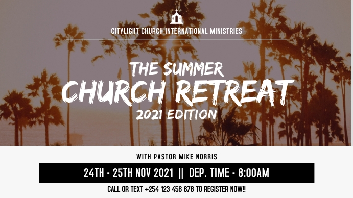 church retreat poster Digital Display (16:9) template