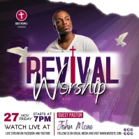 church revival ad service design template Iphosti le-Instagram