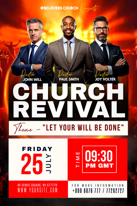 Church revival Poster template