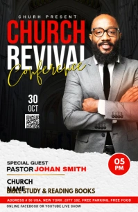 Church Revival flyer Mezza pagina Wide template