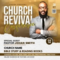 Church Revival flyer Quadrato (1:1) template
