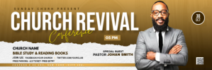 Church Revival flyer Twitter Banner template