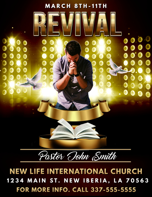 CHURCH REVIVAL FLYER TEMPLATE PosterMyWall