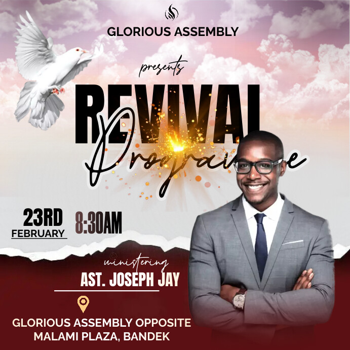 Simple Revival Program Sample Sample Church Revival Program Night Revival Template | PosterMyWall