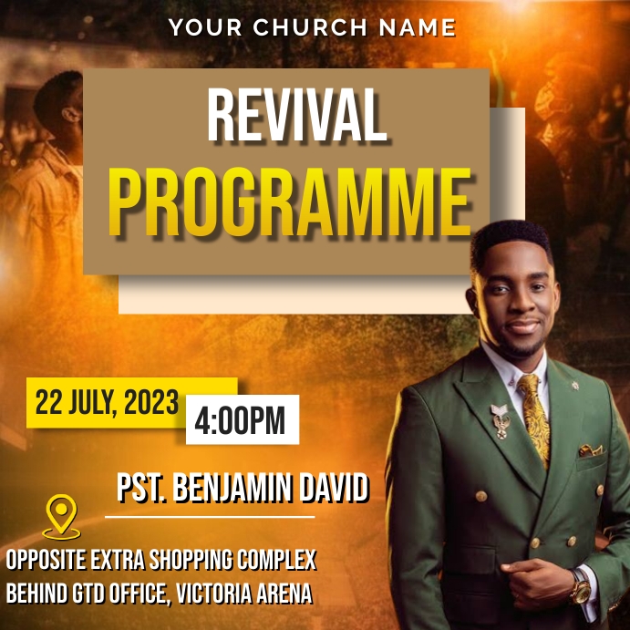 Simple Revival Program Sample Church revival programme flyer Template | PosterMyWall