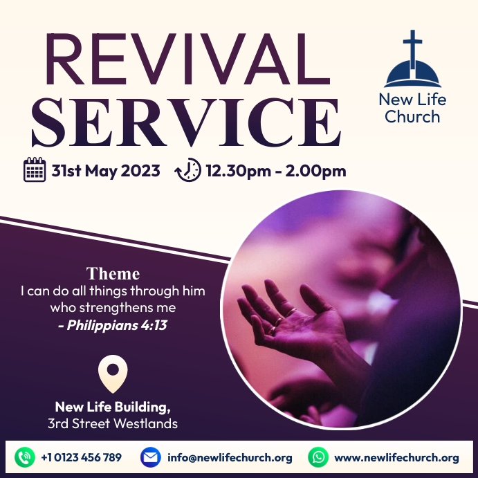 church revival service Pos Instagram template