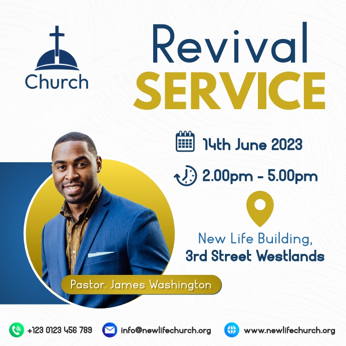 Revival Program church revival service Template | PosterMyWall