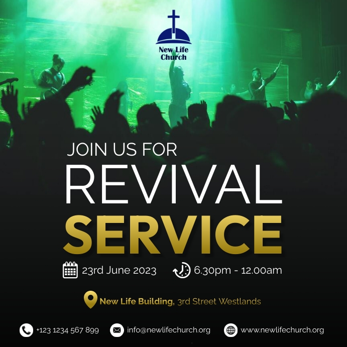 Revival Program church revival service Template | PosterMyWall