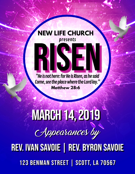 Copy of CHURCH RISEN FLYER TEMPLATE | PosterMyWall