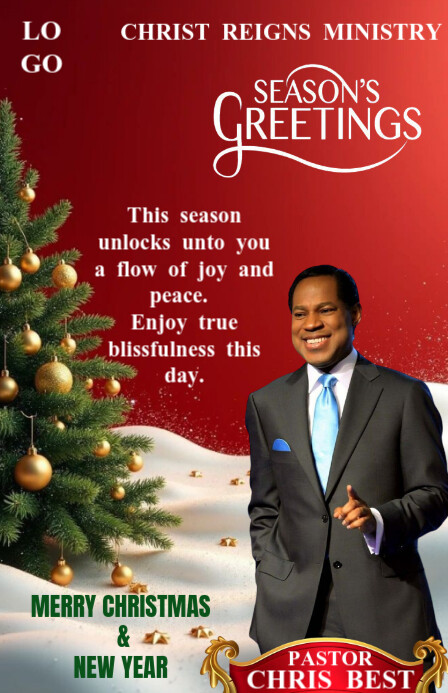 Church season greetings template Tablóide