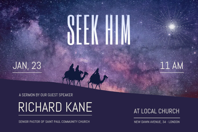 Church Sermon Landscape Poster Template Postermywall