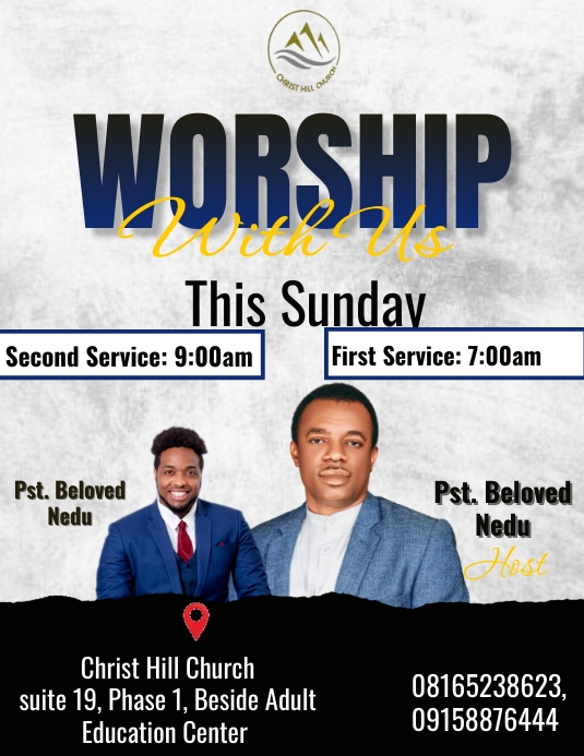 Church Service (9) Ulotka (US Letter) template