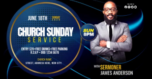 Church service ad Facebook-annonce template