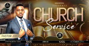 Marrón Church Service Event Facebook Shared Image Template