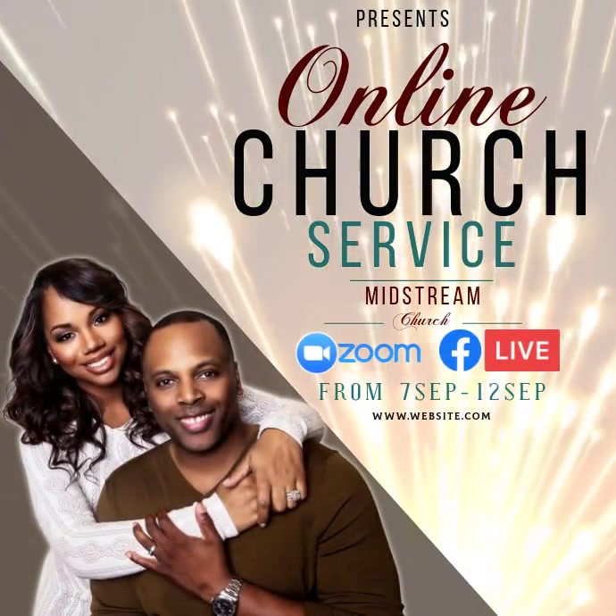 church service ad social media TEMPLATE Carré (1:1)