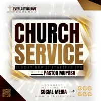 Church Service ad video design template Vierkant (1:1)