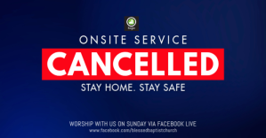 church service cancelled delt Facebook-billede template